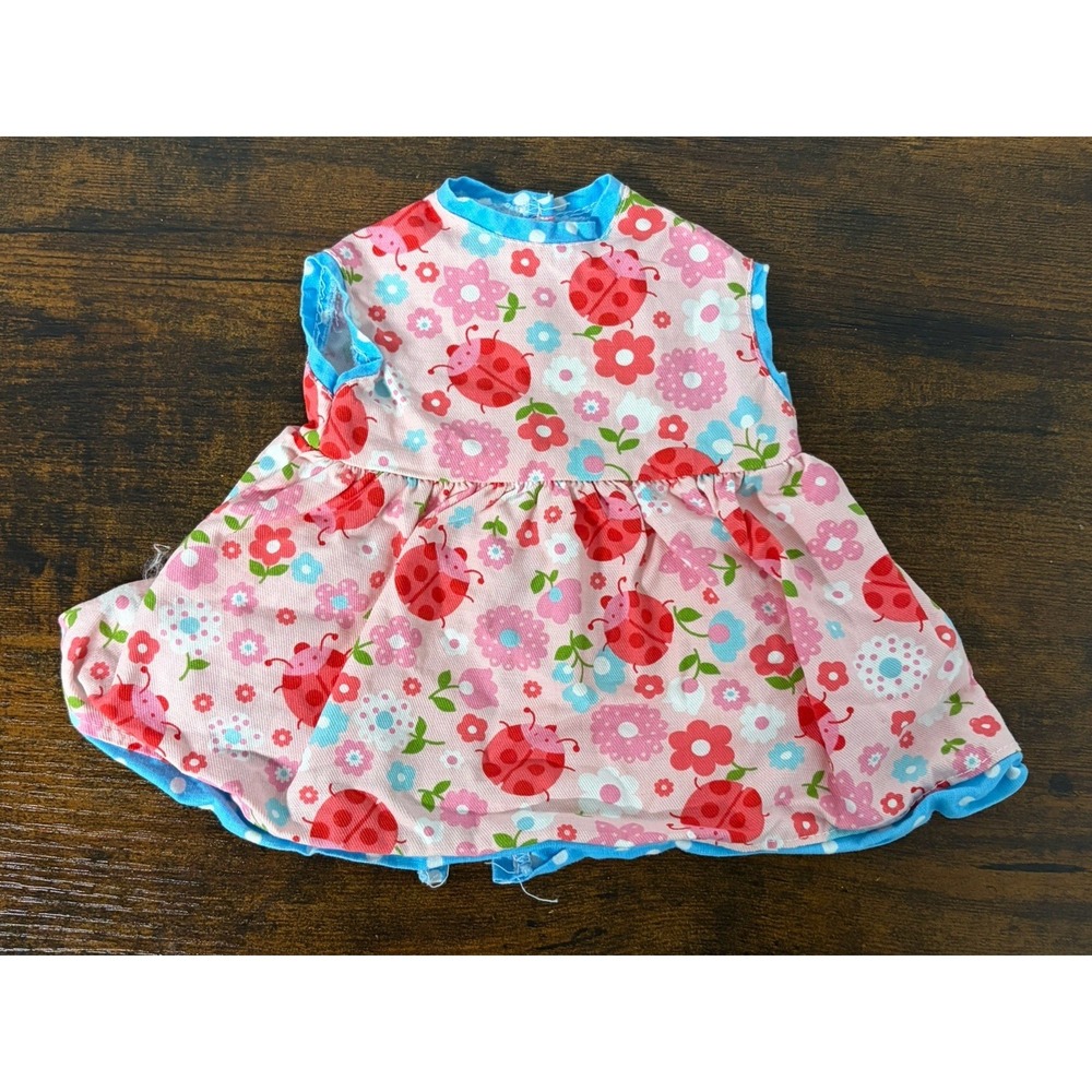 Lady Bug Floral Dress Outfit  Pink Blue For 18" Dolls AG OG Etc
